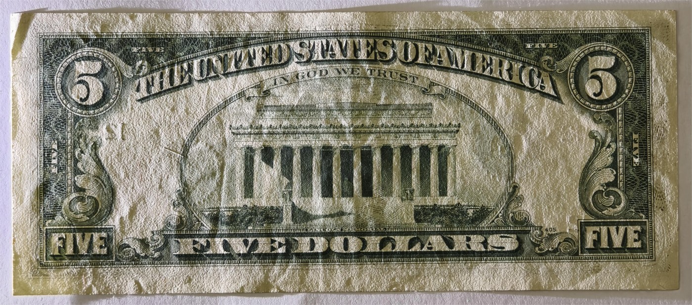 紫瑗钱币——第333期拍卖——纸币场 美国 1977年 L版 无序列 亚伯拉罕·林肯 5美元 小头版 UNC-