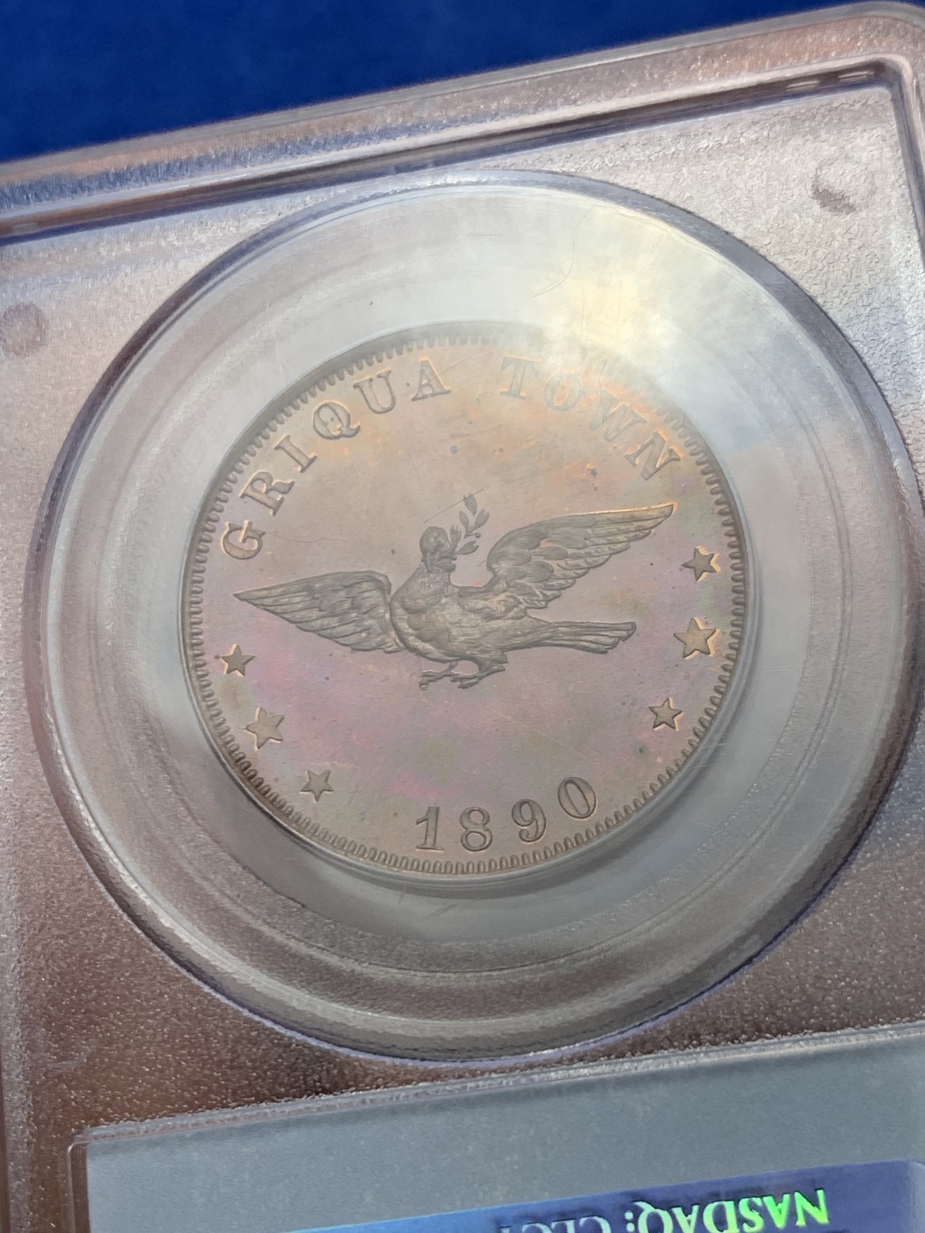 《竞宝斋》第252场-周日，周一2场连拍 (全场包邮) PCGS SP64RB 南非格里夸顿1890年维多利亚1便士带年份版 传统名誉品，两版一共只铸造了150枚，有年份版存世量更少！