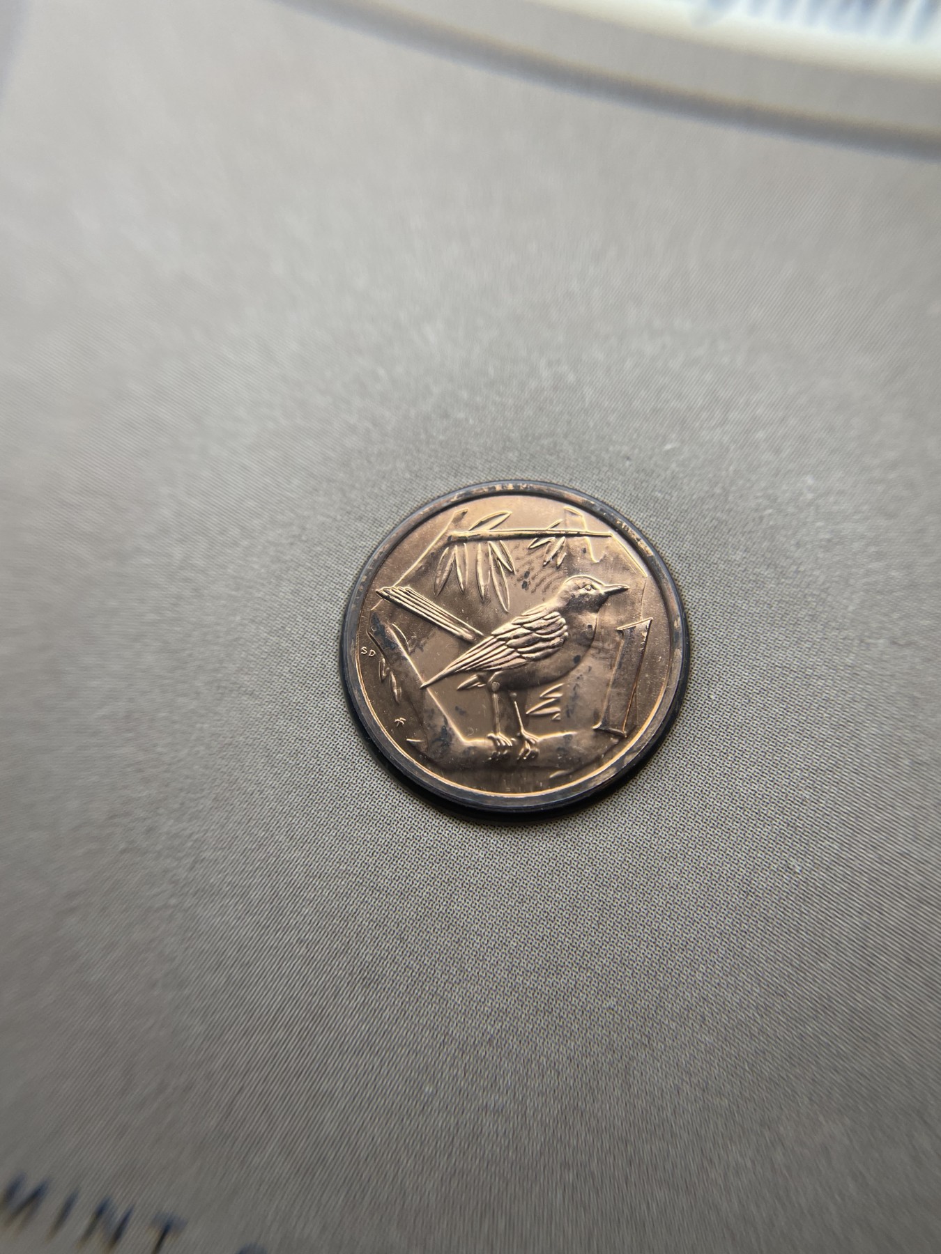 2024年集古藏今外币拍卖第三期-第1场—硬币上的鸟类专场（总第21拍） 1980年开曼群岛1分—大鸫鸟