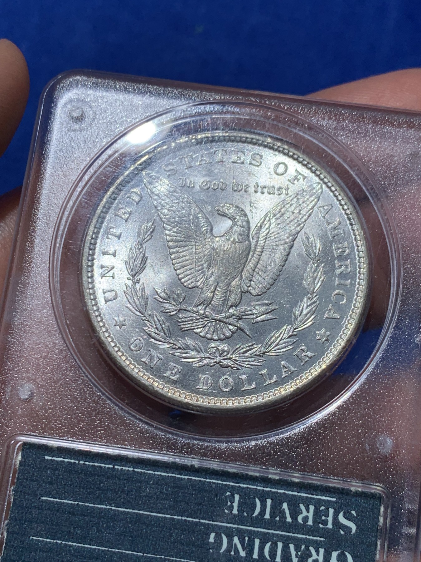 《竞宝斋》第252场-周日，周一2场连拍 (全场包邮) PCGS MS63 美国 1887 摩根银币 初代老盒子 银光十足 微彩 低评状态 摇摇乐稀少封装
