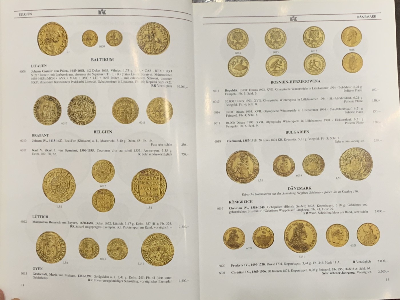 《竞宝斋》第252场-周日，周一2场连拍 (全场包邮) 5本一组 昆克钱币拍卖目录 高清全彩