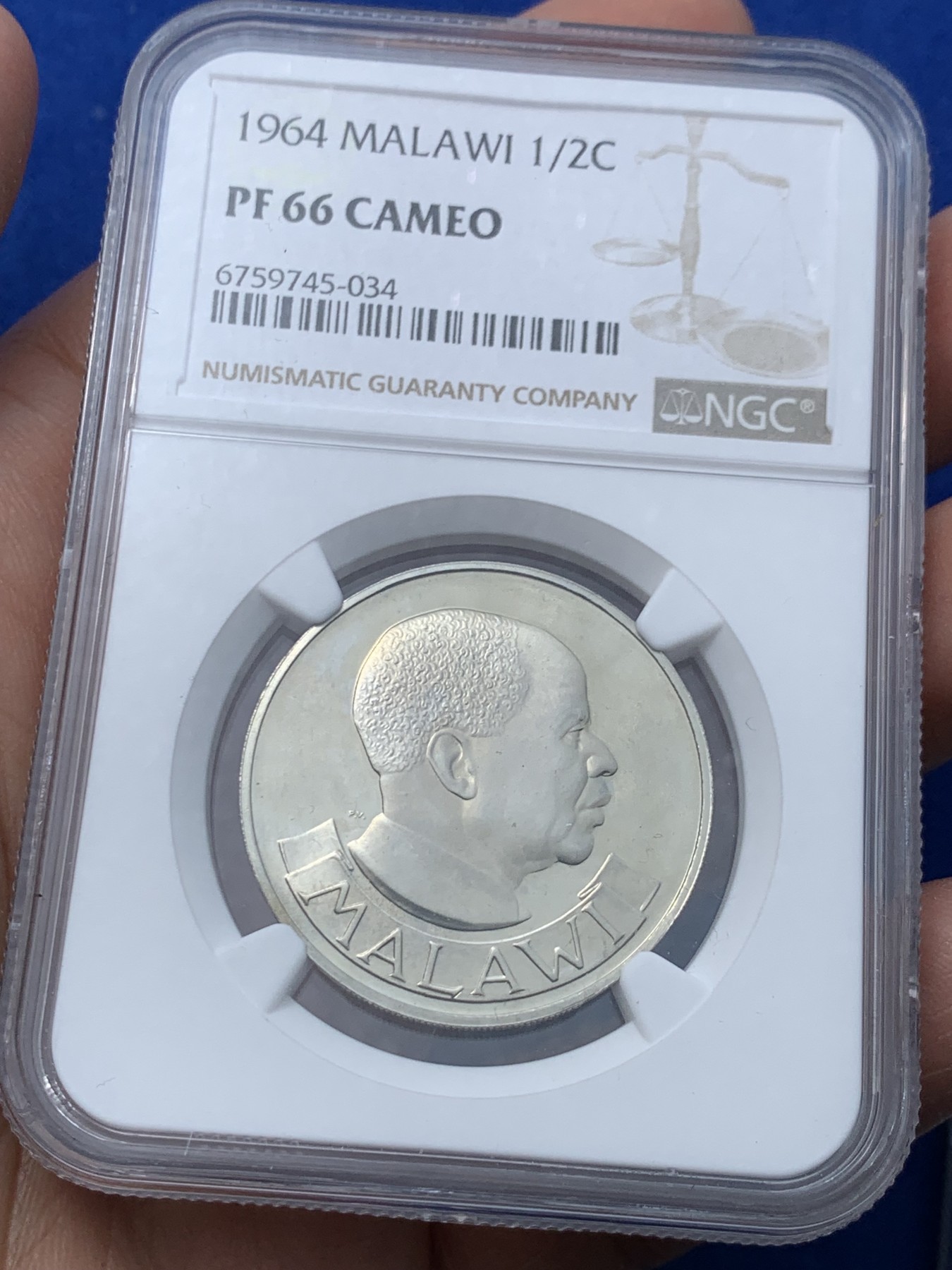 《竞宝斋》第252场-周日，周一2场连拍 (全场包邮) NGC PF66CAMEO 马拉维1964年独立首版精制套币4枚，设计精美，附原盒