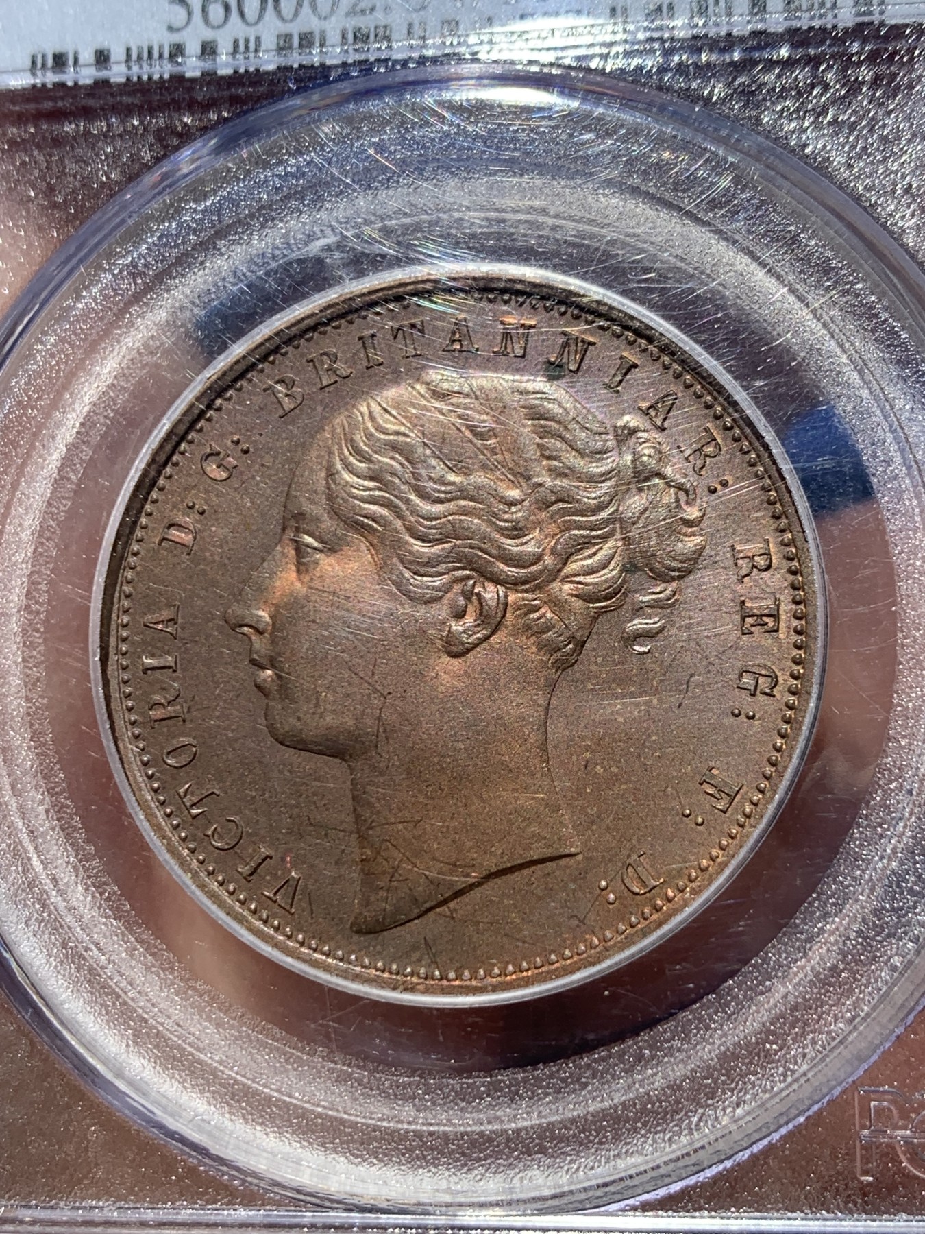 《竞宝斋》第252场-周日，周一2场连拍 (全场包邮) PCGS SP64RB 南非格里夸顿1890年维多利亚1便士带年份版 传统名誉品，两版一共只铸造了150枚，有年份版存世量更少！