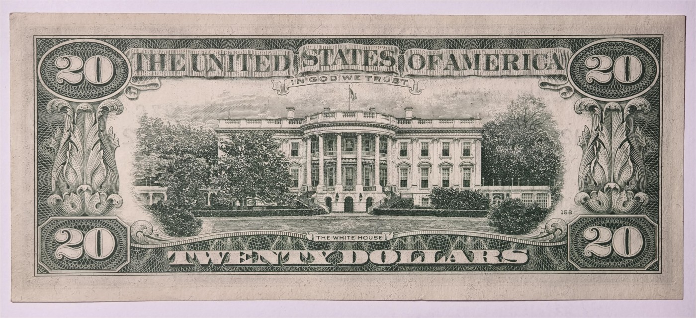 紫瑗钱币——第333期拍卖——纸币场 美国 1969年 L版 C序列 安德鲁·杰克逊 20美元 小头版 UNC