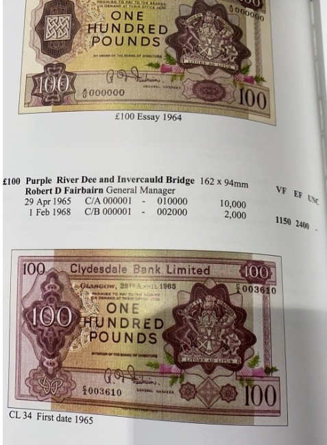 【Blue Auction】✨世界纸币精拍第450期——英伦三岛专场 【C/A首发199倒置小号 p201】苏格兰1964年100镑 PMG45EPQ 原票好状态 背面风景雕刻唯美 此版常见面额为5镑到20镑 该100镑日期仅发行10000枚 实钞存世稀少 值得收藏 这么多年过去 PMG还是只有3个评级记录 