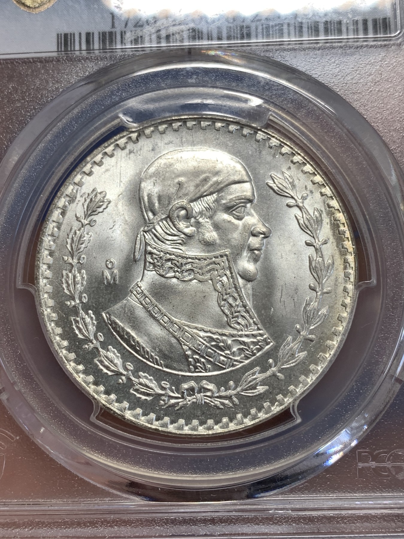 《竞宝斋》第252场-周日，周一2场连拍 (全场包邮) PCGS MS66 墨西哥 莫雷洛斯 1比索银币