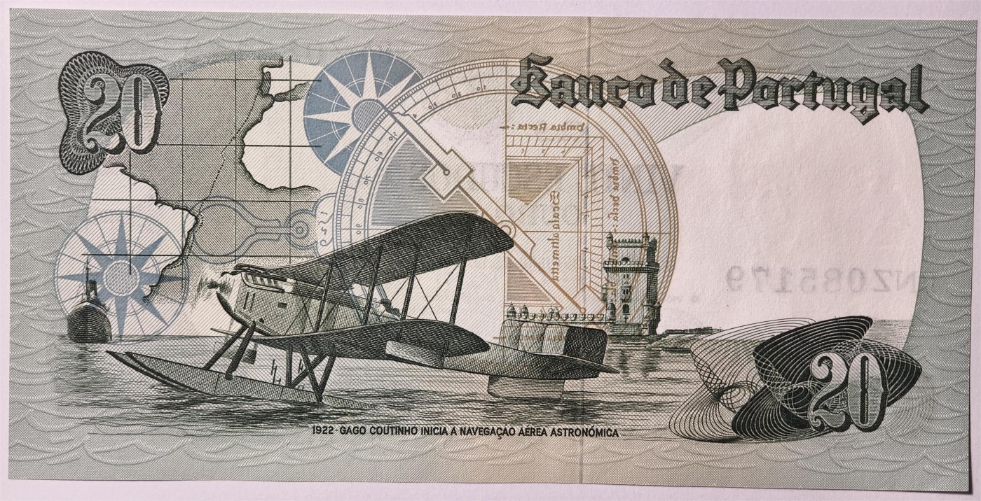 紫瑗钱币——第333期拍卖——纸币场 葡萄牙 1978年 10月4日 海军上将加戈·库蒂尼奥 20埃斯库多 UNC
