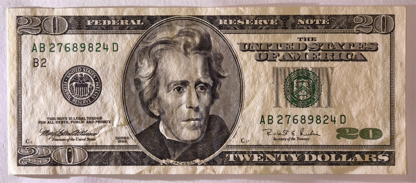紫瑗钱币——第333期拍卖——纸币场 美国 1996年 B版 无序列 安德鲁·杰克逊 20美元 大头版 UNC-