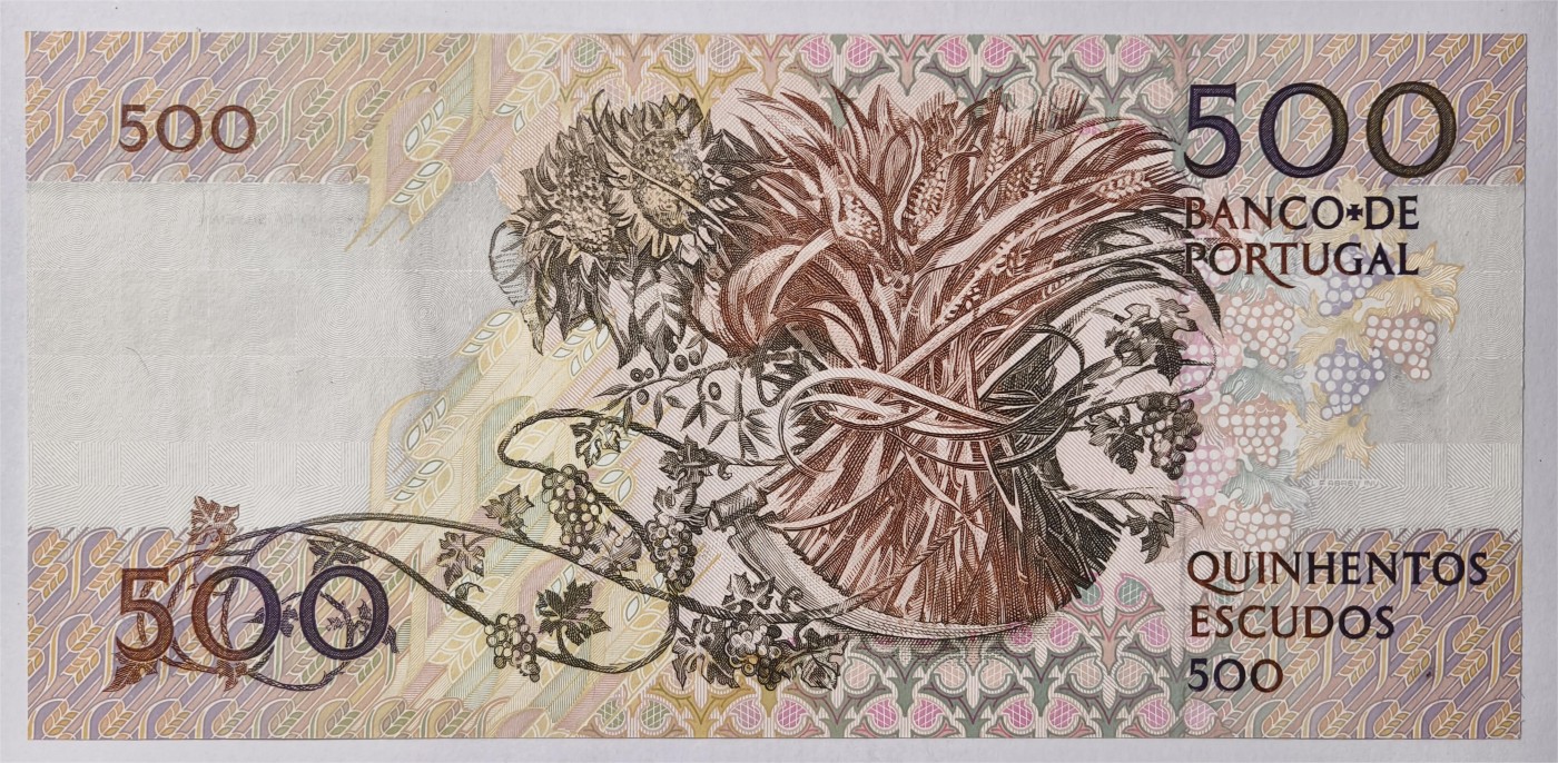 紫瑗钱币——第361期拍卖——纸币场 【豹子号5】葡萄牙 1993年 10月4日 莫西尼奥 500埃斯库多 UNC
