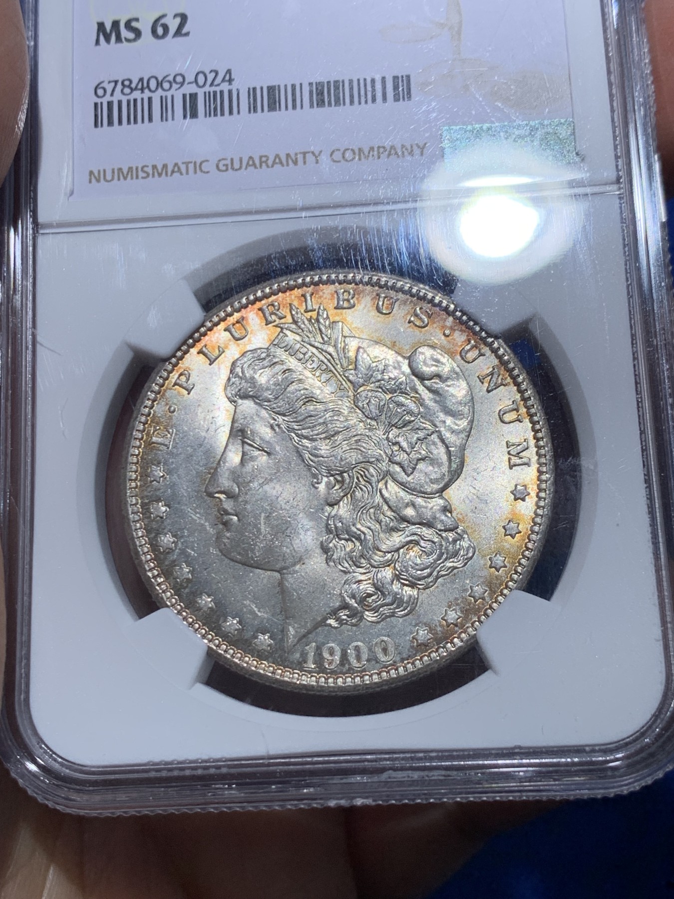 《竞宝斋》第252场-周日，周一2场连拍 (全场包邮) NGC MS62 美国1900年O版摩根银币