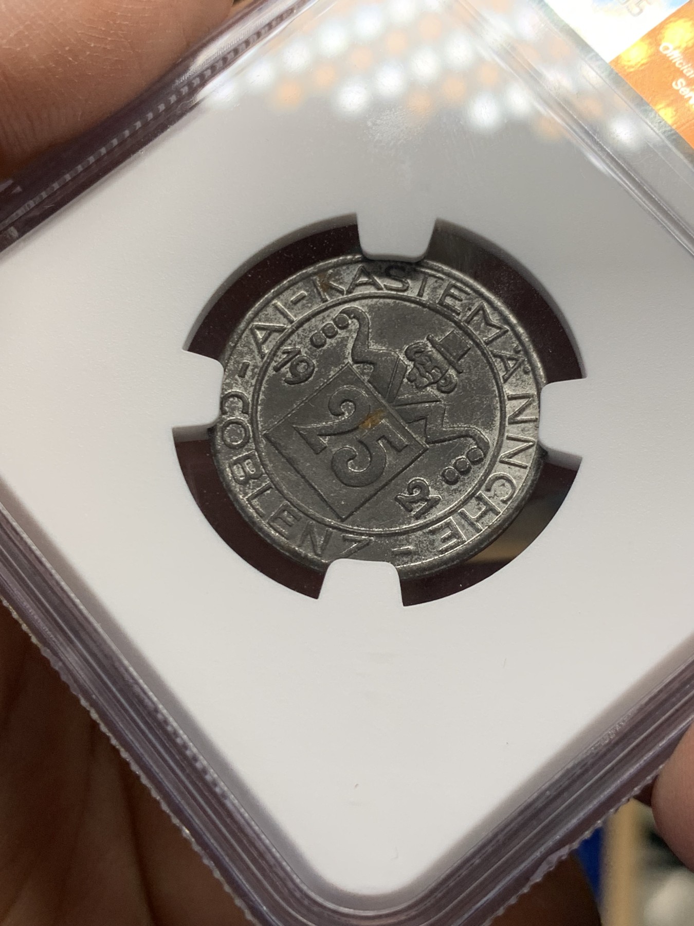 《竞宝斋》第252场-周日，周一2场连拍 (全场包邮) NGC AU55 德紧1921年25芬尼铁币