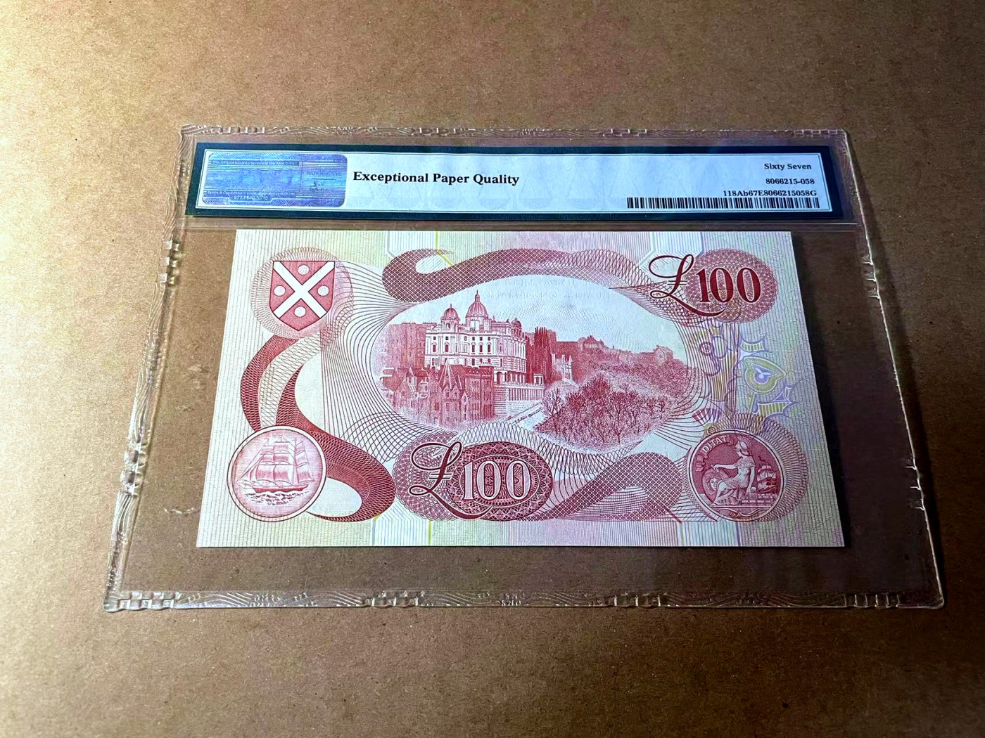 【Blue Auction】✨世界纸币精拍第450期——英伦三岛专场 【p118Ab】苏格兰 1992-94年100镑 PMG67EPQ 高分