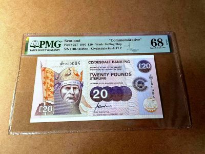 【Blue Auction】✨世界纸币精拍第450期——英伦三岛专场 - 【p227】苏格兰 1997年20镑 PMG68EPQ 超高分 