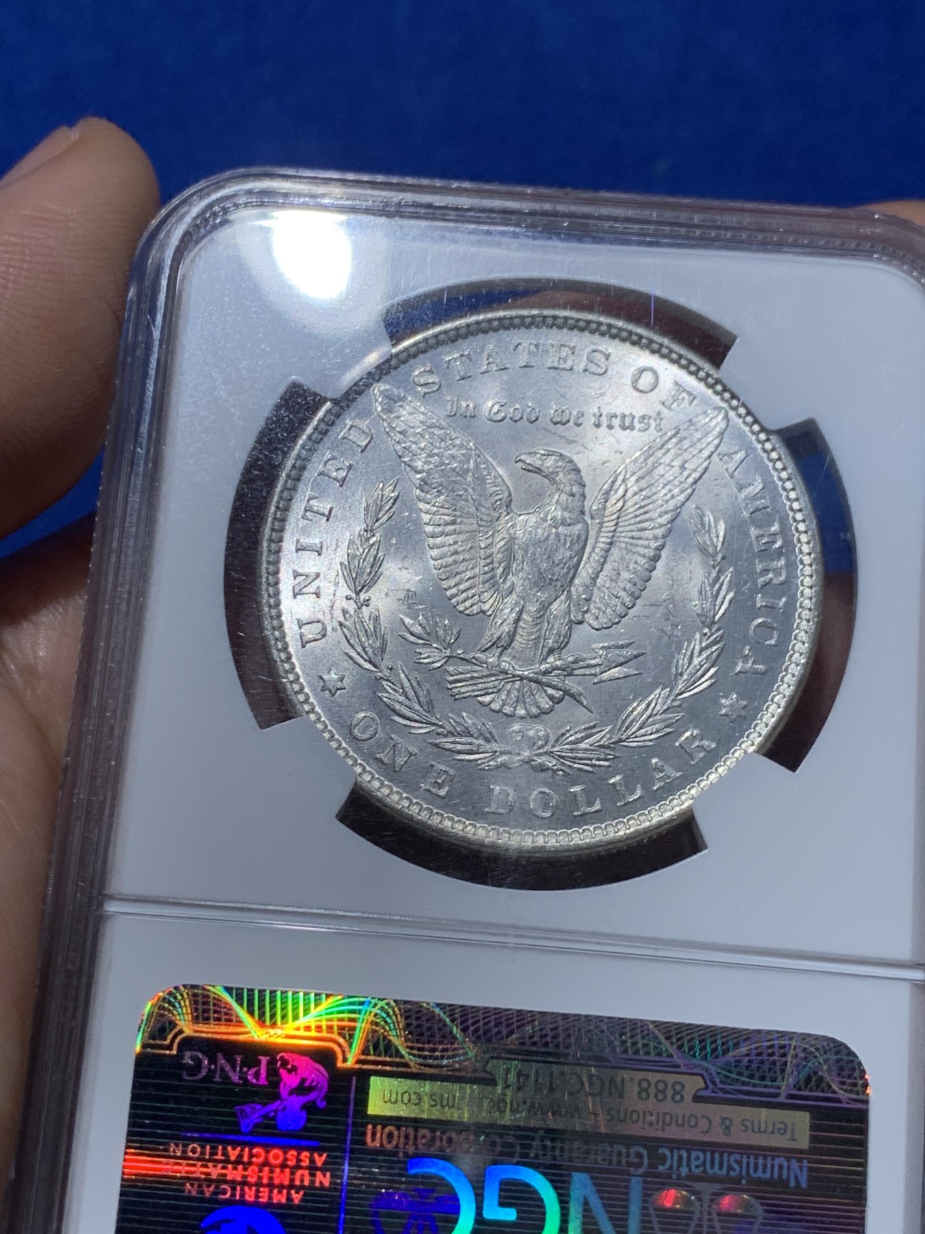 《竞宝斋》第252场-周日，周一2场连拍 (全场包邮) NGC MS63 美国1881摩根1美元银币
