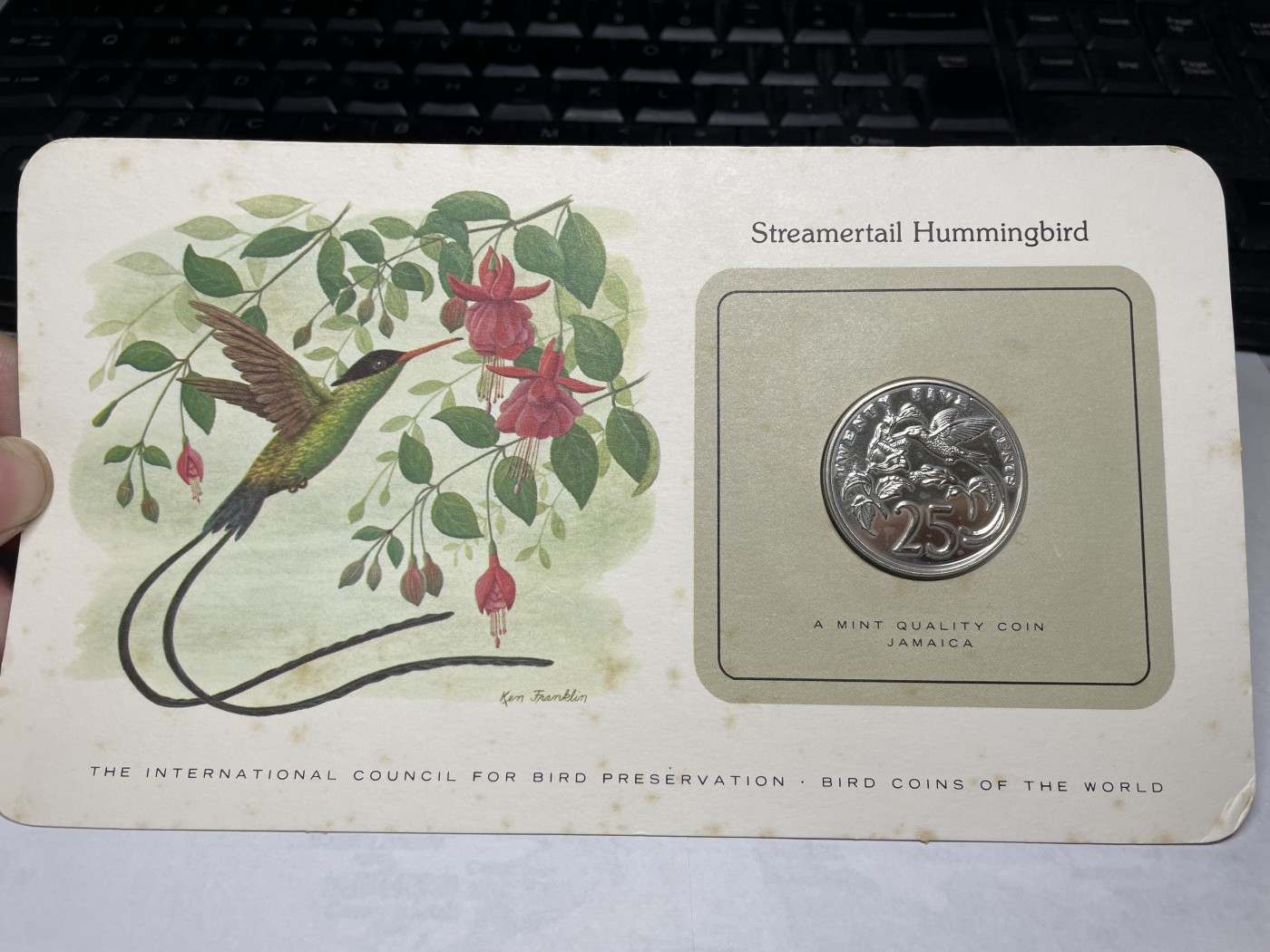 2024年集古藏今外币拍卖第三期-第1场—硬币上的鸟类专场（总第21拍） 1980年牙买加25分—流光尾蜂鸟