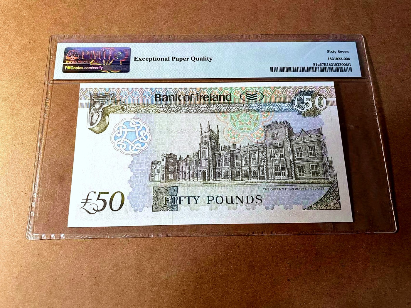 【Blue Auction】✨世界纸币精拍第450期——英伦三岛专场 【p81a】北爱尔兰 2004年50镑 PMG67EPQ高分