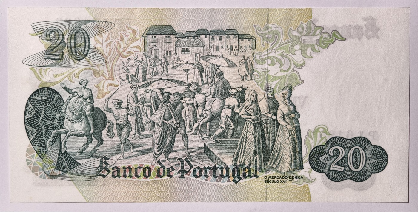 紫瑗钱币——第333期拍卖——纸币场 葡萄牙 1971年 加西亚·德·奥尔塔 20埃斯库多 UNC
