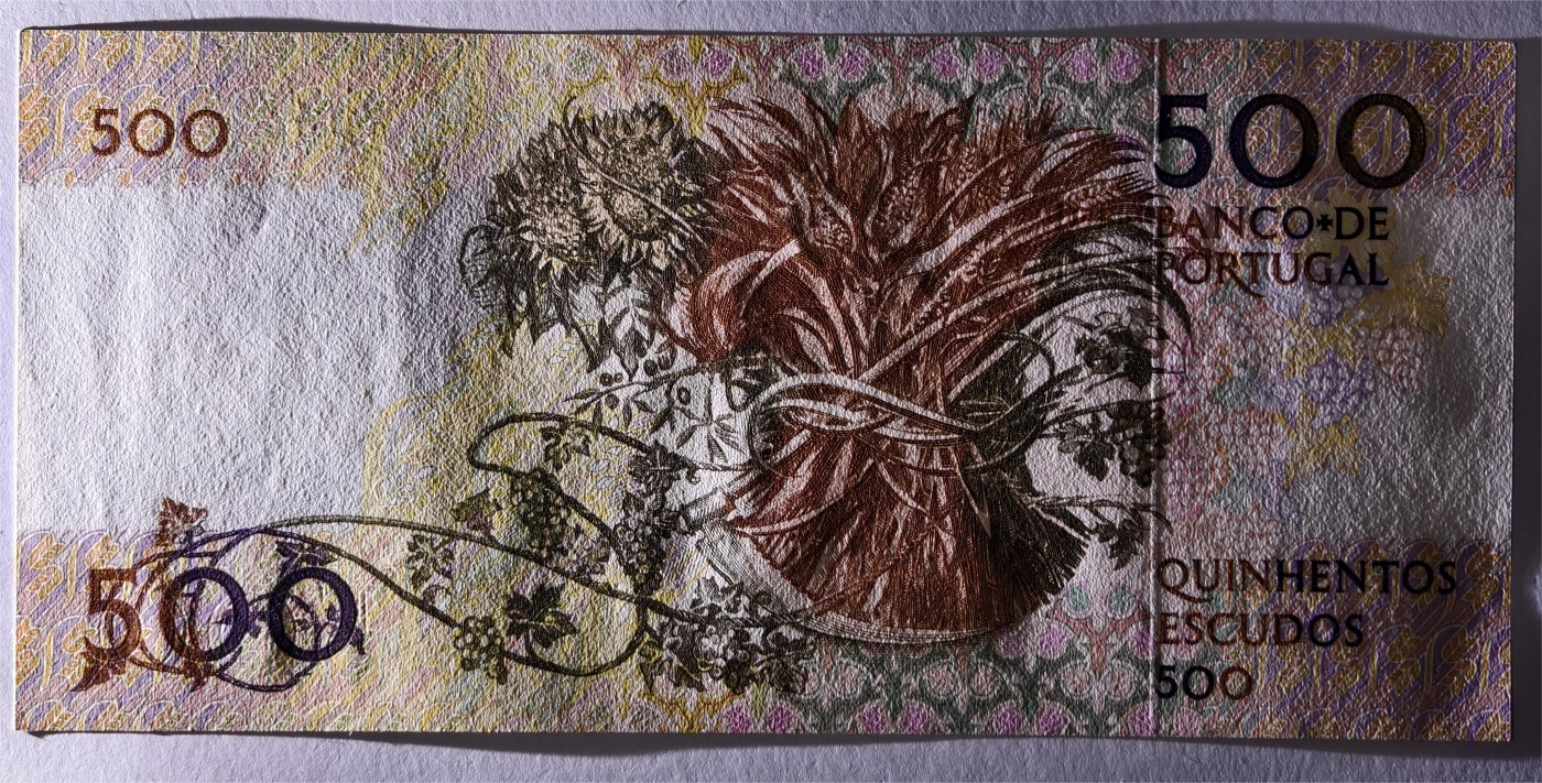 紫瑗钱币——第333期拍卖——纸币场 【BBB冠】葡萄牙 1993年 10月4日 莫西尼奥 500埃斯库多 UNC