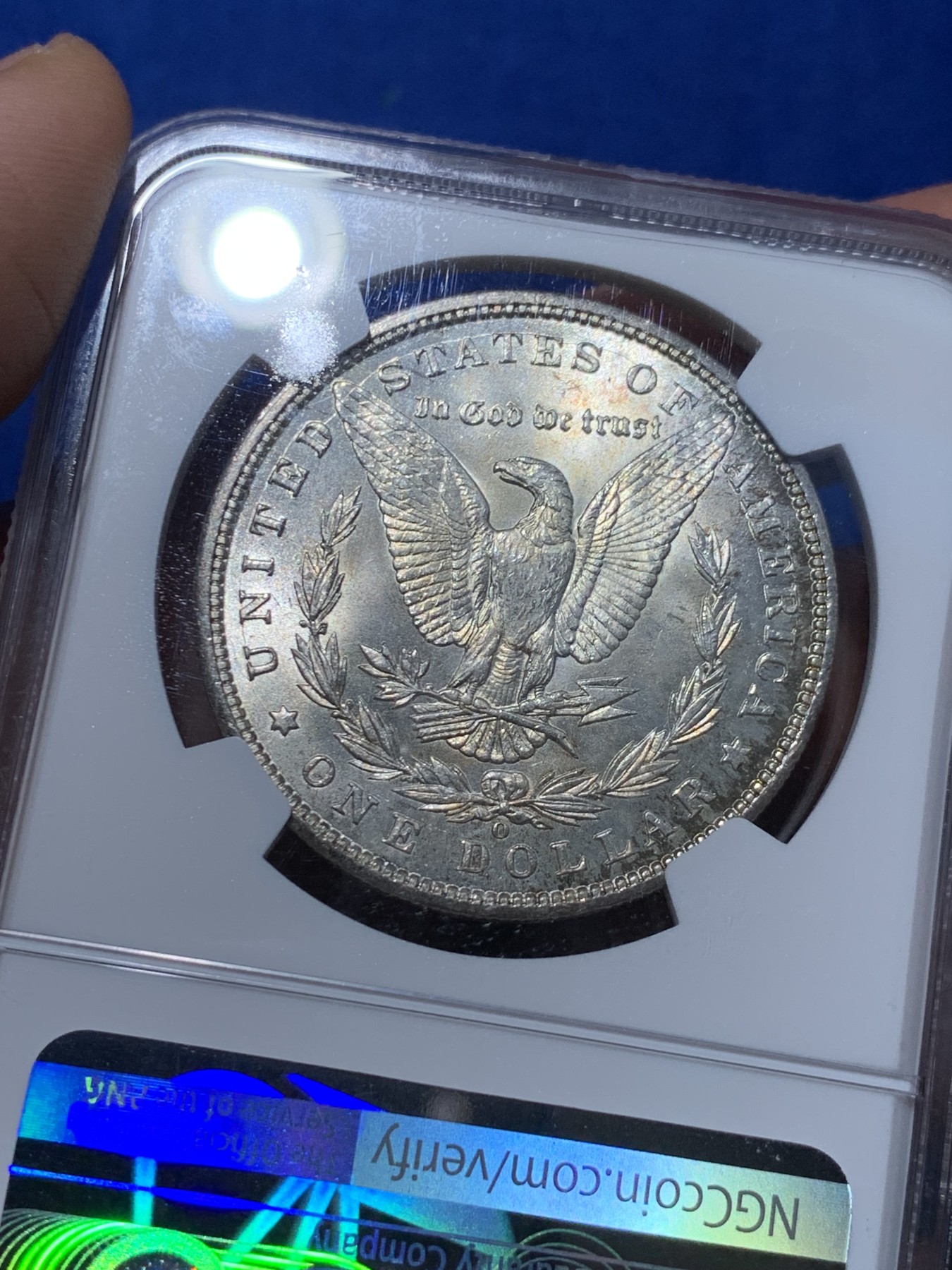 《竞宝斋》第252场-周日，周一2场连拍 (全场包邮) NGC MS62 美国1900年O版摩根银币