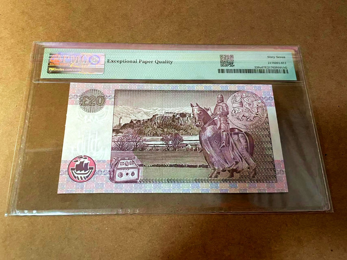 【Blue Auction】✨世界纸币精拍第450期——英伦三岛专场 【p220a 无47】苏格兰 1990-92年20镑 PMG67EPQ 高分 