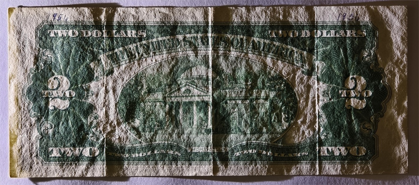 紫瑗钱币——第333期拍卖——纸币场 美国 1953年 无序列 托马斯·杰斐逊 2美元 红印 政府券 AU