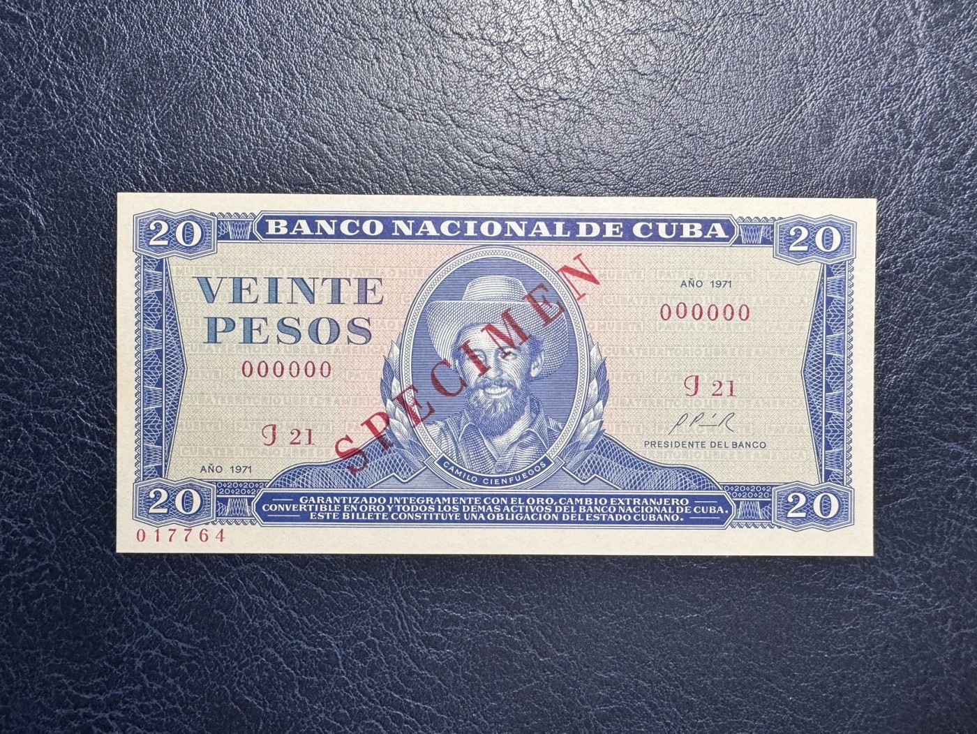 收藏联盟Quantum Auction 第333期拍卖  古巴1971年20比索样票 品相全新UNC