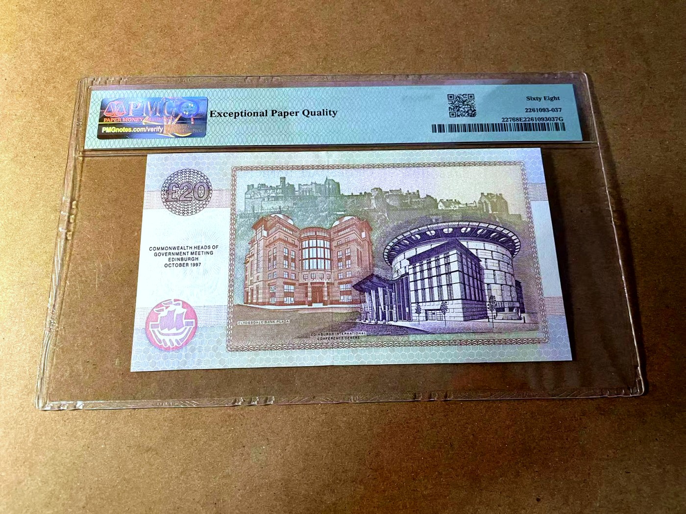 【Blue Auction】✨世界纸币精拍第450期——英伦三岛专场 【p227】苏格兰 1997年20镑 PMG68EPQ 超高分 