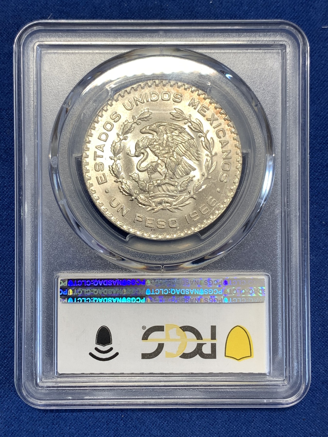 《竞宝斋》第252场-周日，周一2场连拍 (全场包邮) PCGS MS66 墨西哥 莫雷洛斯 1比索银币