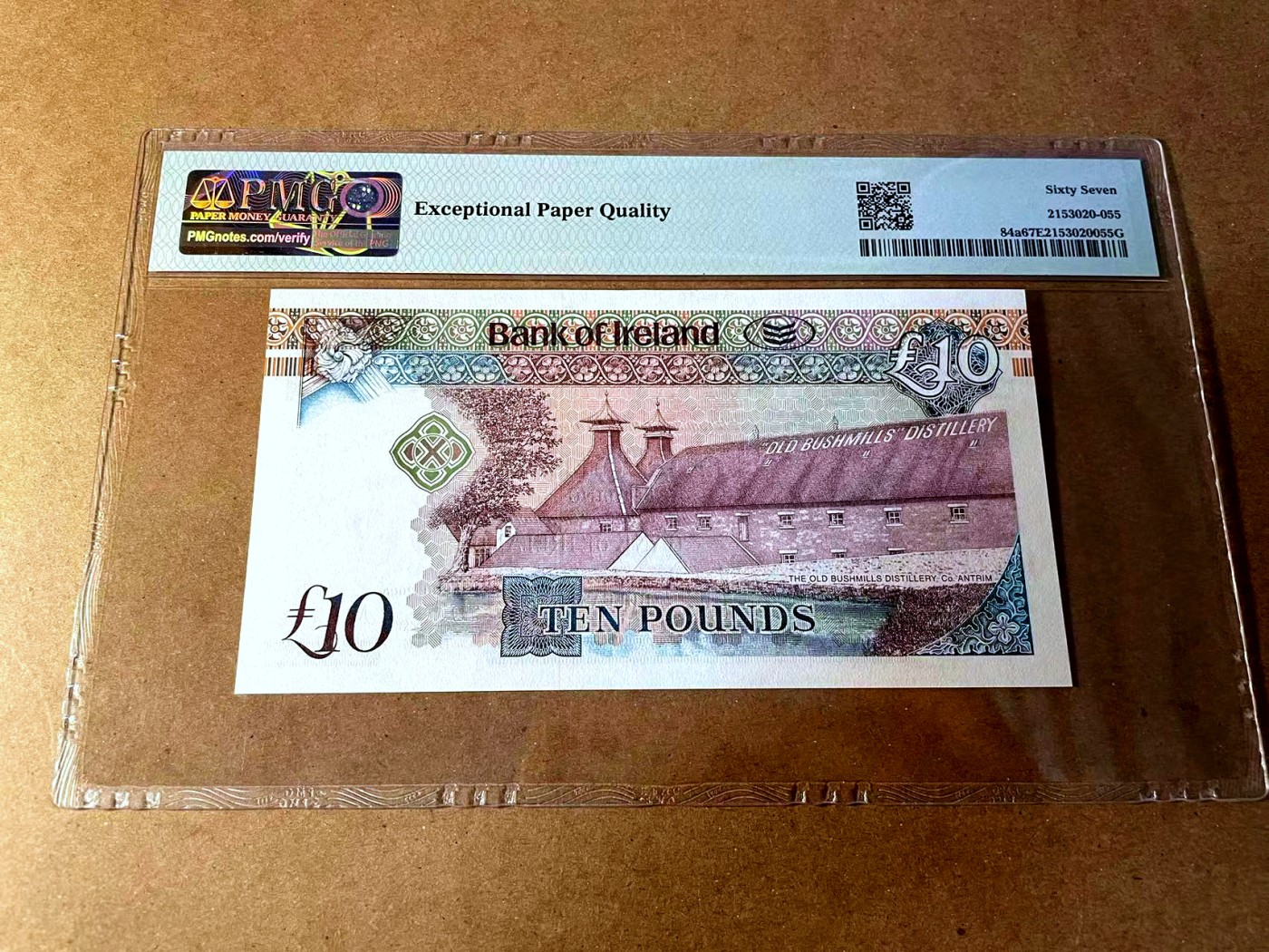 【Blue Auction】✨世界纸币精拍第450期——英伦三岛专场 【p84a】北爱尔兰 2008年10镑 PMG67EPQ高分