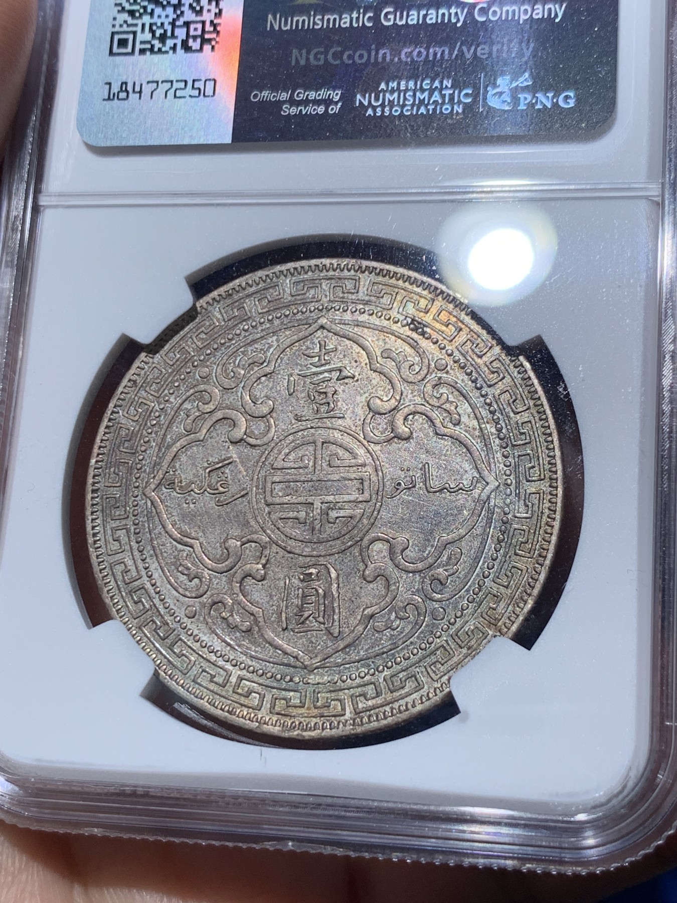 《竞宝斋》第252场-周日，周一2场连拍 (全场包邮) NGC AU 1902B站洋银币 深彩包浆 可惜没给分