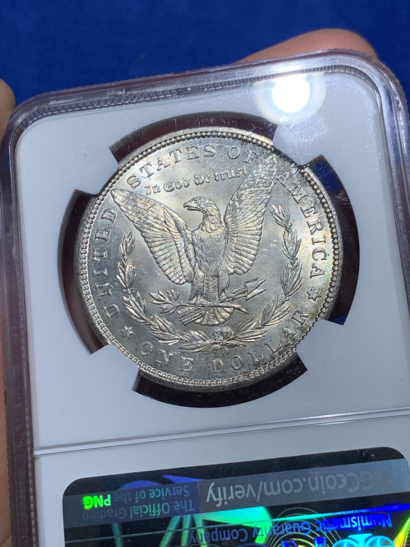 《竞宝斋》第252场-周日，周一2场连拍 (全场包邮) NGC MS62 美国1900年O版摩根银币
