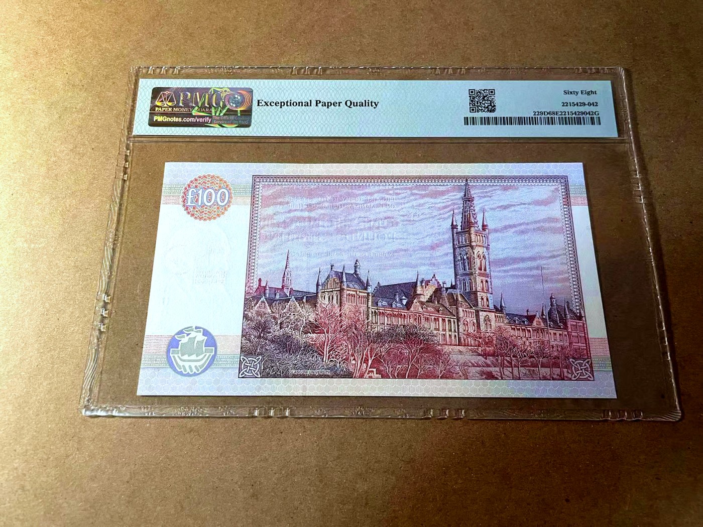 【Blue Auction】✨世界纸币精拍第450期——英伦三岛专场 【p229D 冠军分 仅2张】苏格兰 2001年100镑 格拉斯哥大学 开尔文教授 PMG68EPQ 超高分 纪念钞 非常精美 