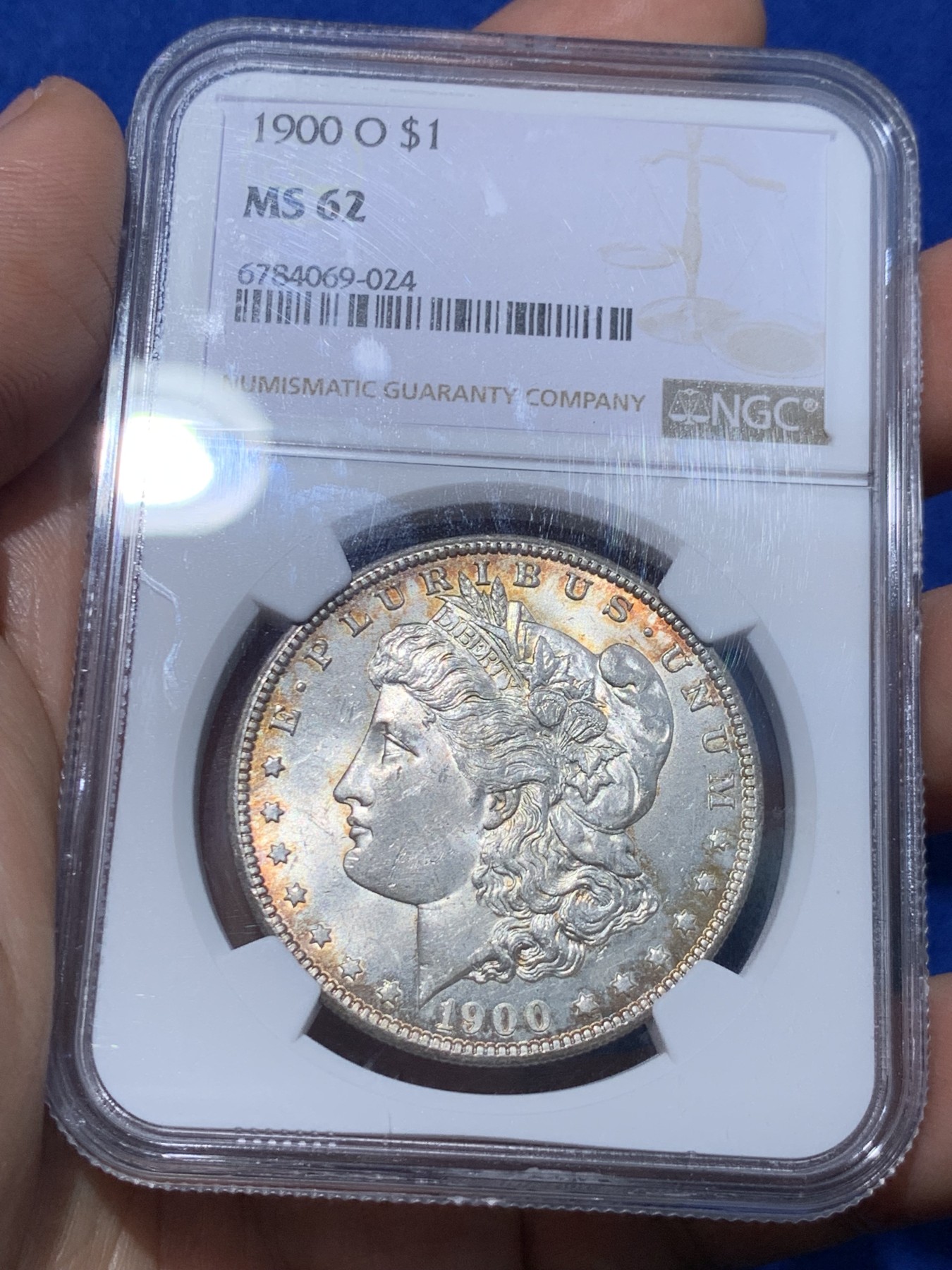 《竞宝斋》第252场-周日，周一2场连拍 (全场包邮) NGC MS62 美国1900年O版摩根银币