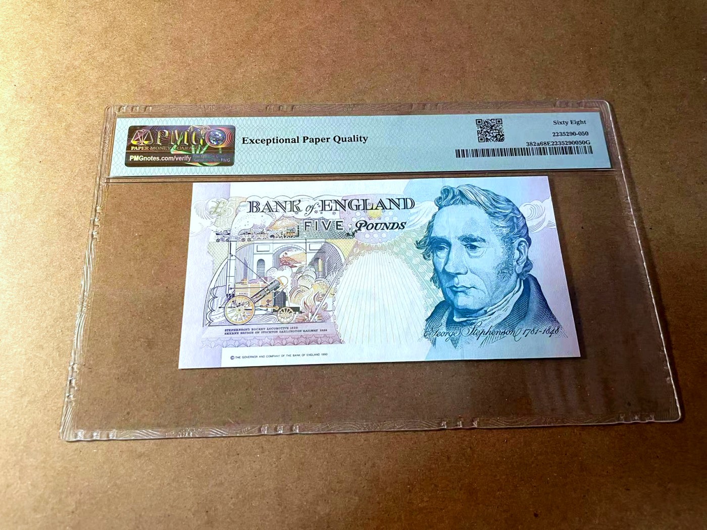 【Blue Auction】✨世界纸币精拍第450期——英伦三岛专场 【p382a 无47】英格兰1990年5镑 PMG68EPQ 超高分