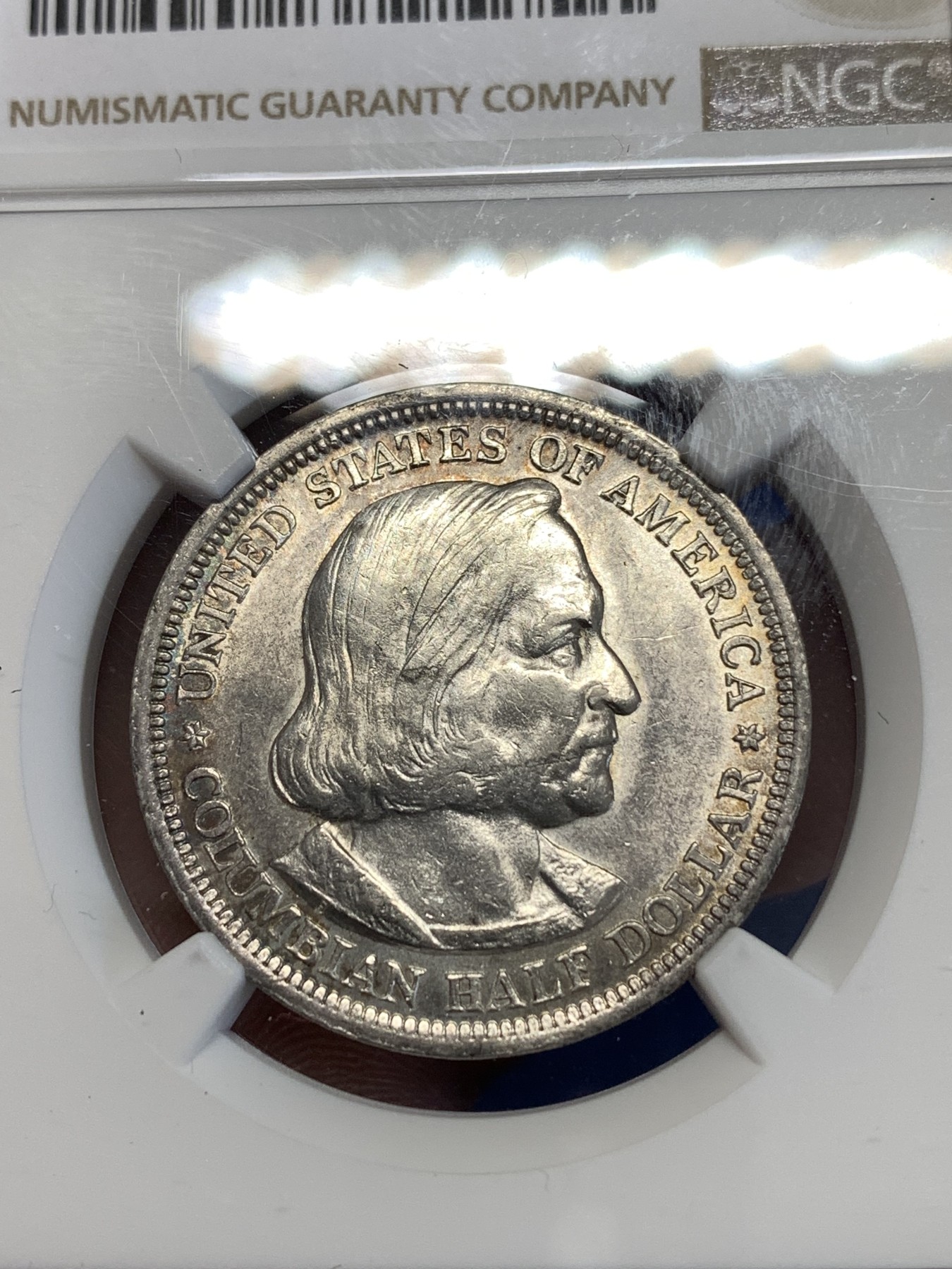 《竞宝斋》第252场-周日，周一2场连拍 (全场包邮) NGC AUD 美国1893年哥伦布纪念银币 细节光度都不错