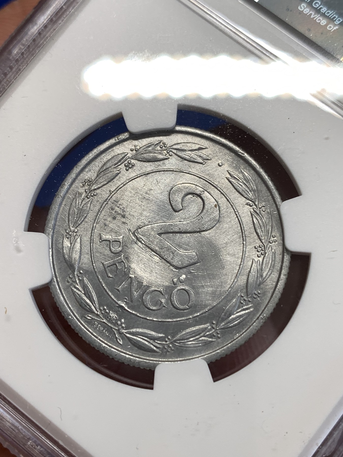 《竞宝斋》第252场-周日，周一2场连拍 (全场包邮) NGC UNCD 1943BP匈牙利2彭戈铝币