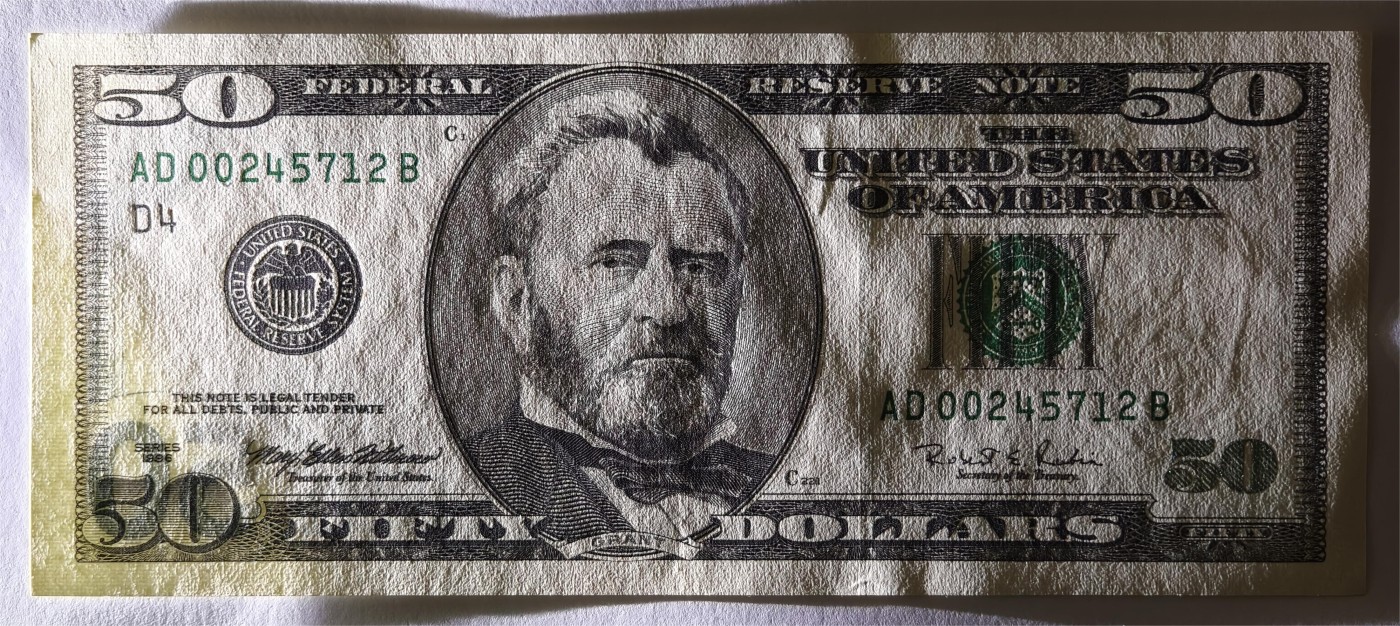 紫瑗钱币——第333期拍卖——纸币场 美国 1996年 D版 无序列 尤里西斯·辛普森·格兰特 大头版 50美元 UNC