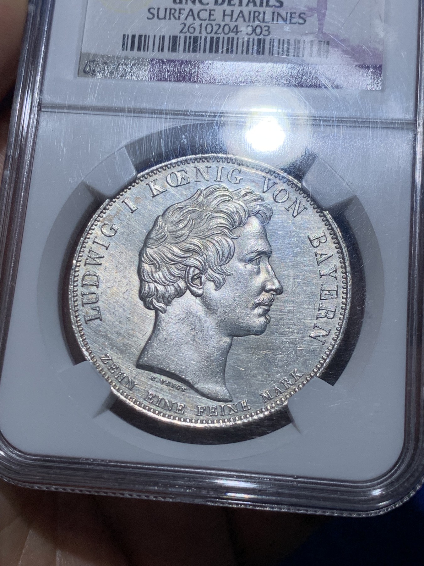 《竞宝斋》第252场-周日，周一2场连拍 (全场包邮) NGC UNC 德国巴伐利亚1829年商贸条约历史泰勒银币