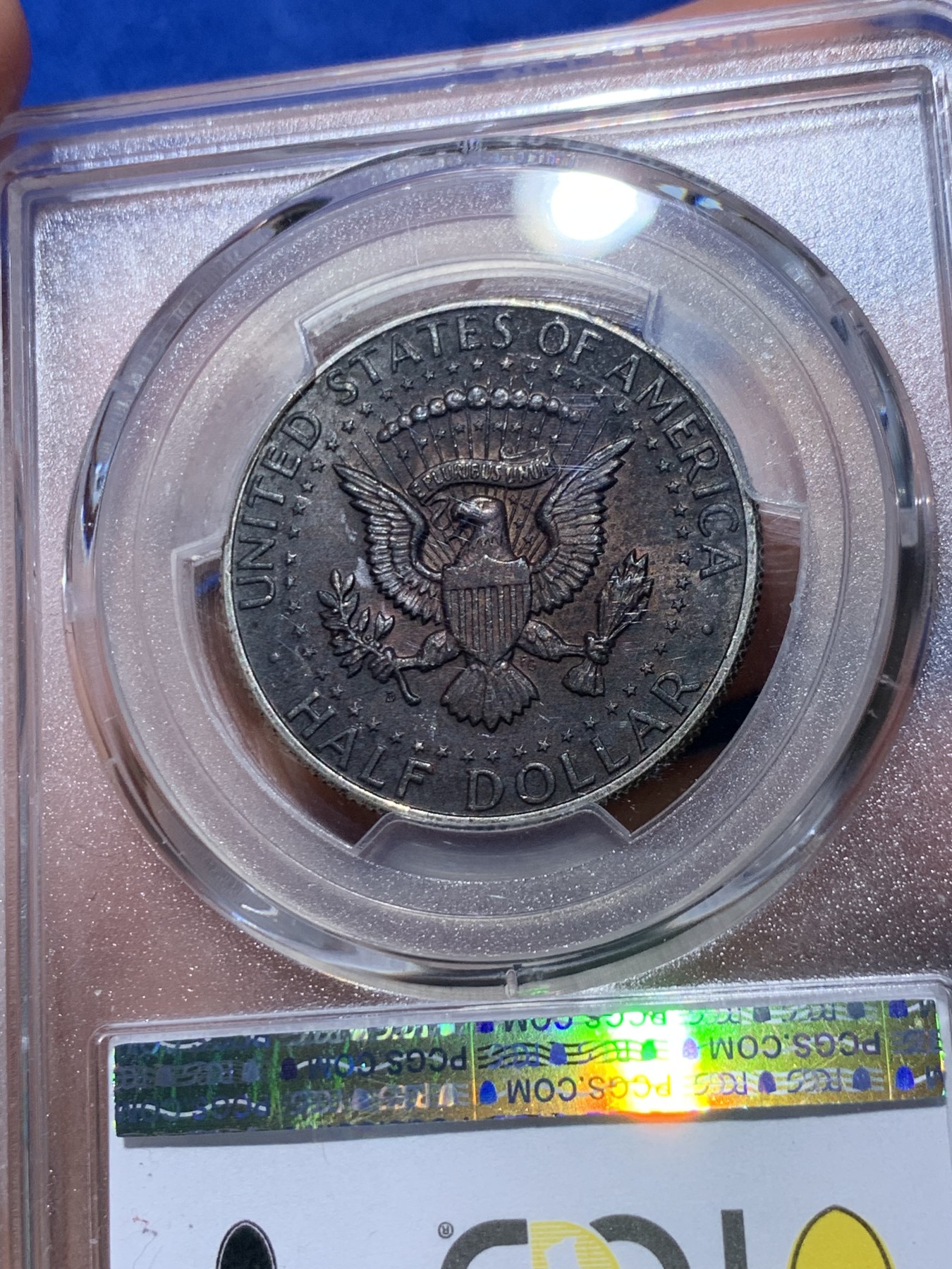 《竞宝斋》第252场-周日，周一2场连拍 (全场包邮) PCGS MS63 美国1964年50美分银币，肯尼迪首年份高银币，双面重彩黑包浆，给分不易