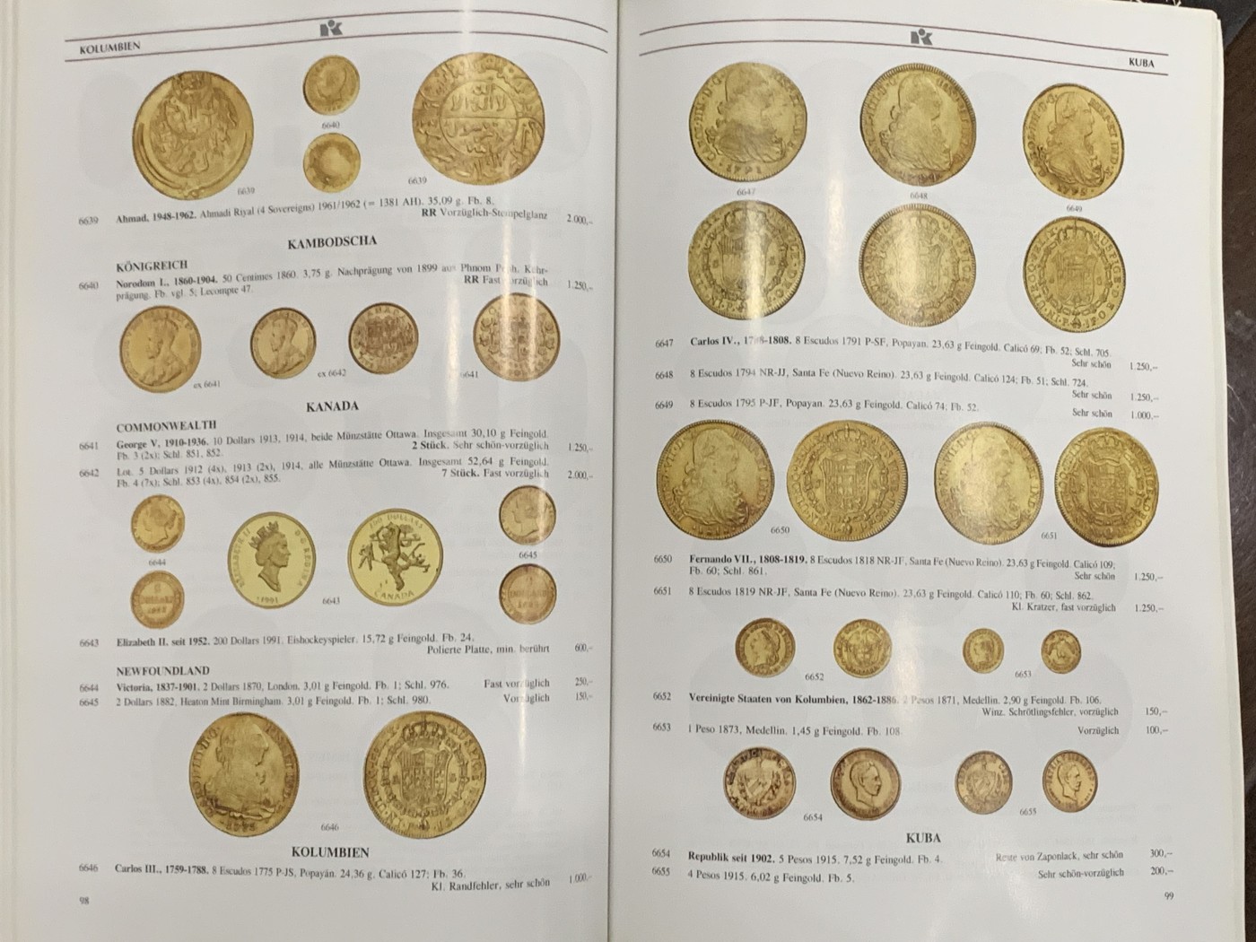 《竞宝斋》第252场-周日，周一2场连拍 (全场包邮) 5本一组 昆克钱币拍卖目录 高清全彩