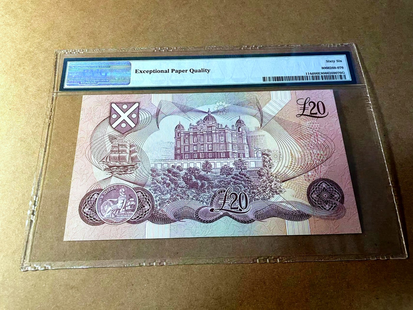 【Blue Auction】✨世界纸币精拍第450期——英伦三岛专场 【p114d】苏格兰 1979-81年20镑 PMG66EPQ 