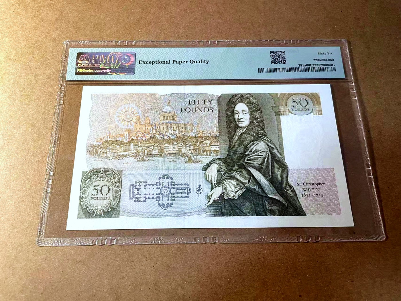 【Blue Auction】✨世界纸币精拍第450期——英伦三岛专场 【p381a 88尾无47】英格兰1981-88年50镑 PMG66EPQ  无金属线初版