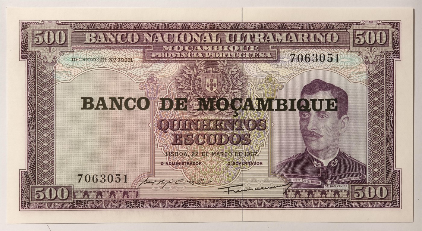 紫瑗钱币——第347期拍卖——纸币场 葡属莫桑比克 1967年 500埃斯库多 加盖 UNC