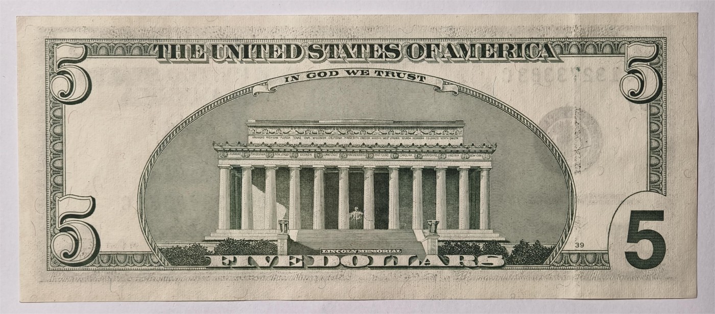 紫瑗钱币——第333期拍卖——纸币场 美国 2001年 G版 无序列 亚伯拉罕·林肯 5美元 大头版 UNC