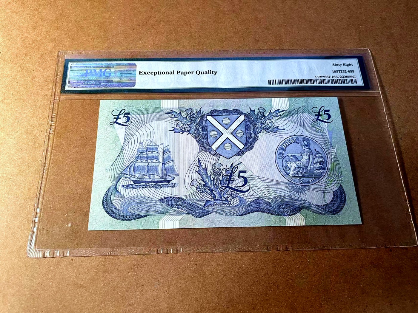 【Blue Auction】✨世界纸币精拍第450期——英伦三岛专场 【补号 p112f*】苏格兰 1983-88年5镑 PMG68EPQ 超高分