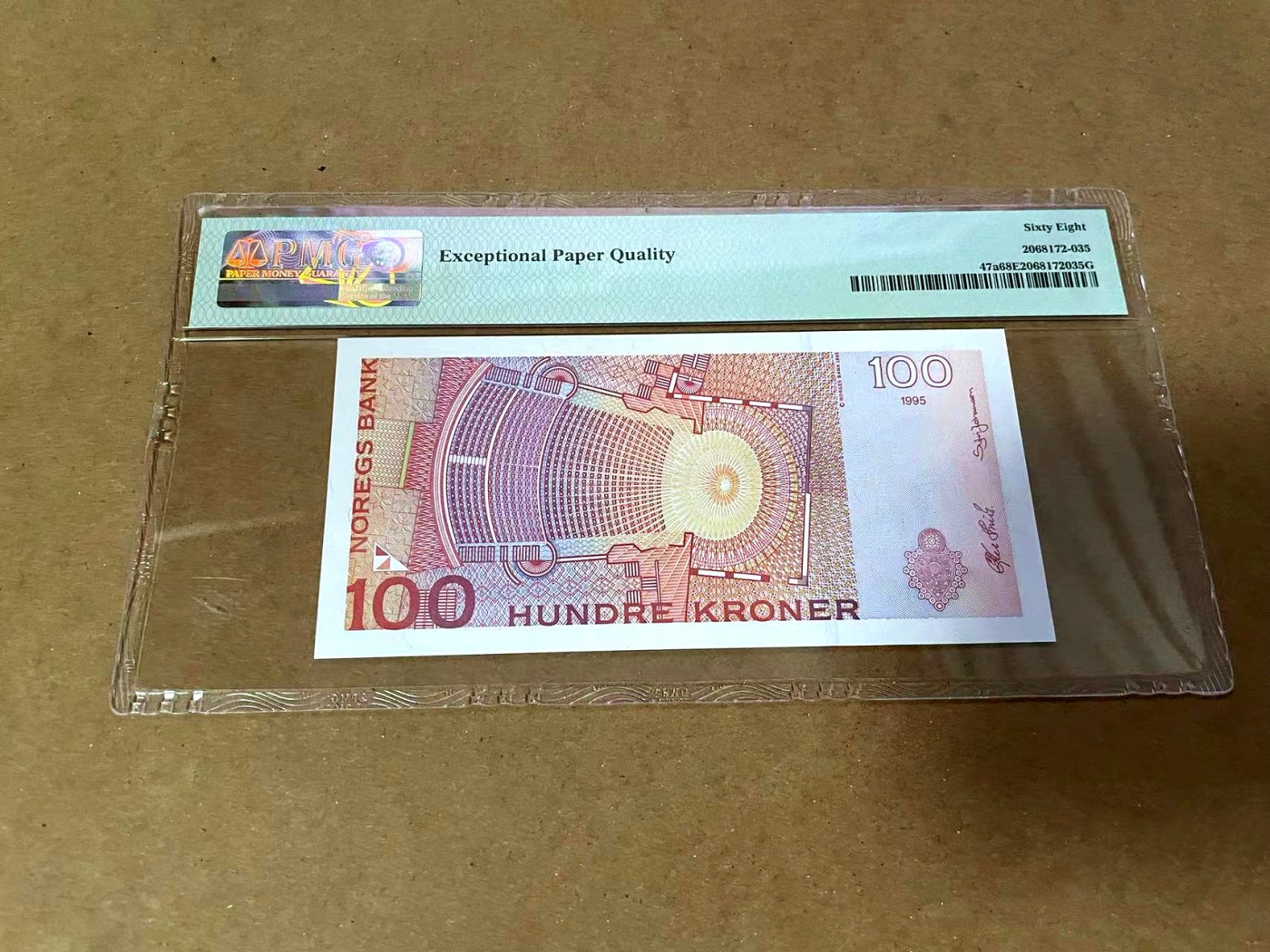 【Blue Auction】✨世界纸币精拍第454期【精】 【p47a】挪威 1995-98年100克朗 PMG68EPQ 超高分
