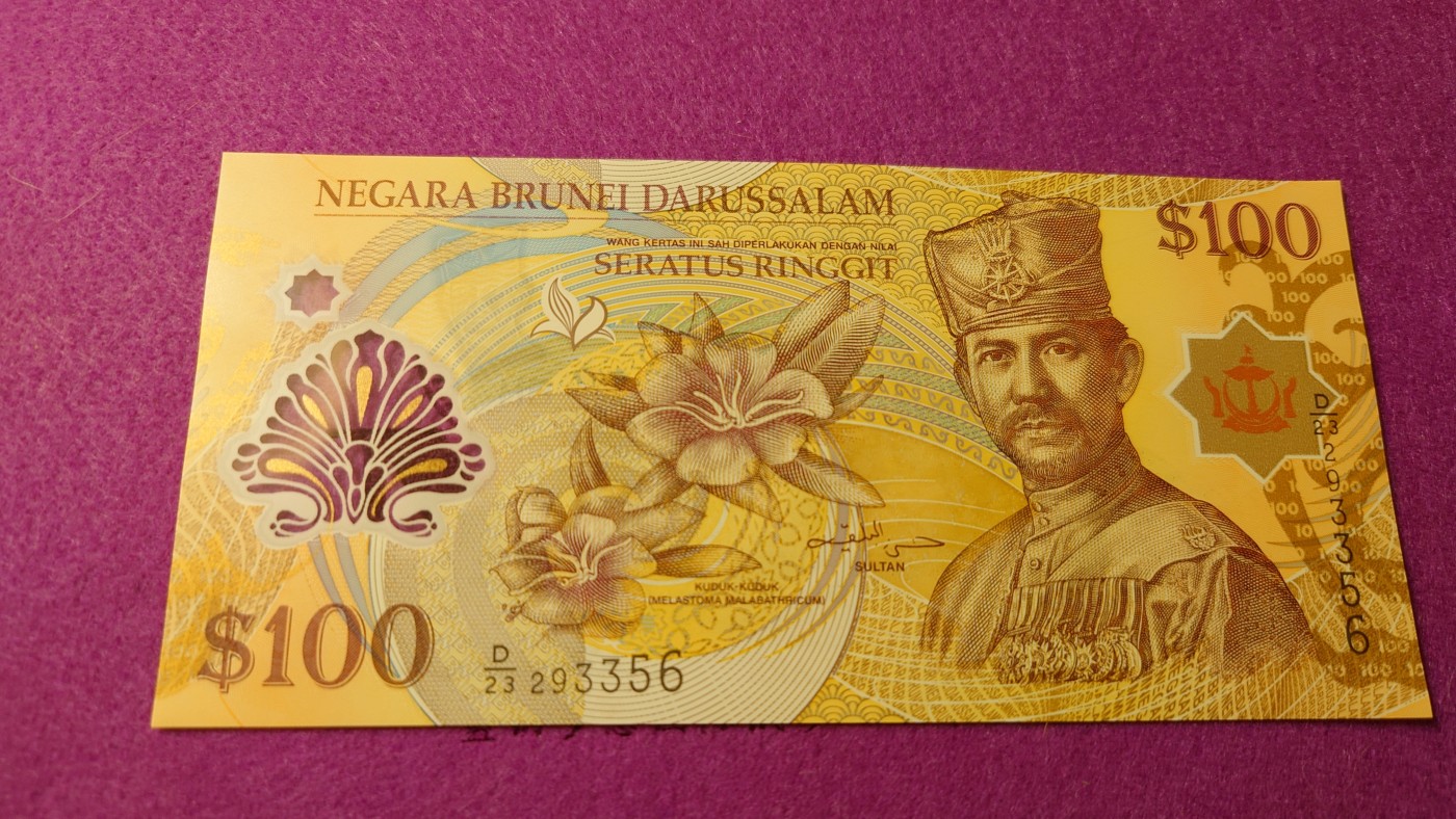 【世界钱币】精选微拍第99期暨2024年第10期  少量新品裸钞和评级币 2013年文莱100林吉特 全新绝品无47尾号3356