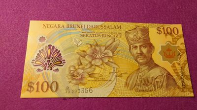 【世界钱币】精选微拍第99期暨2024年第10期  少量新品裸钞和评级币 2013年文莱100林吉特 全新绝品无47尾号3356