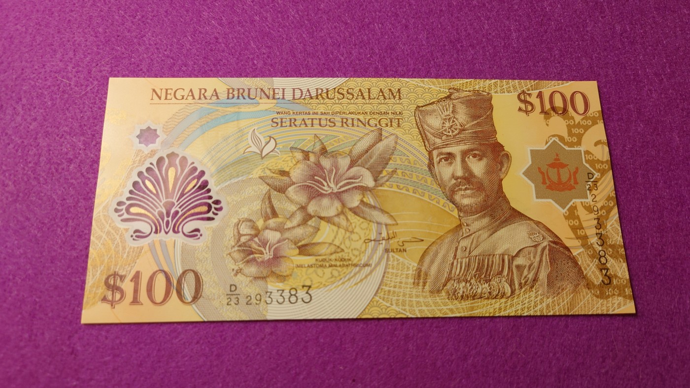 【世界钱币】精选微拍第99期暨2024年第10期  少量新品裸钞和评级币 2013年文莱100林吉特 全新绝品无47尾号3383