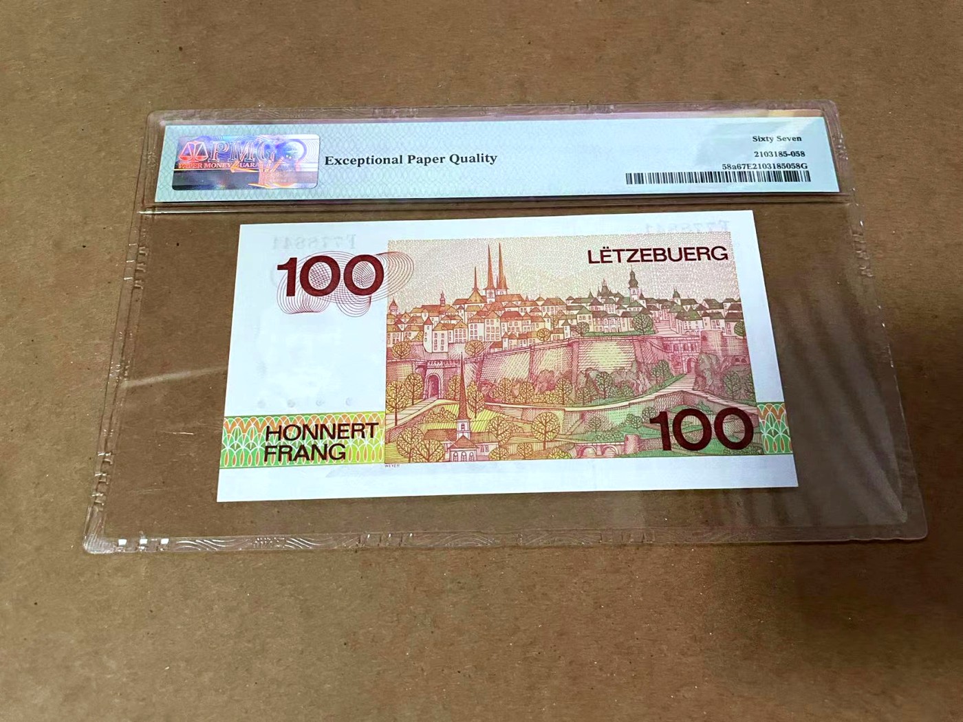 【Blue Auction】✨世界纸币精拍第454期【精】 卢森堡 1986年100法郎 PMG67EPQ 高分